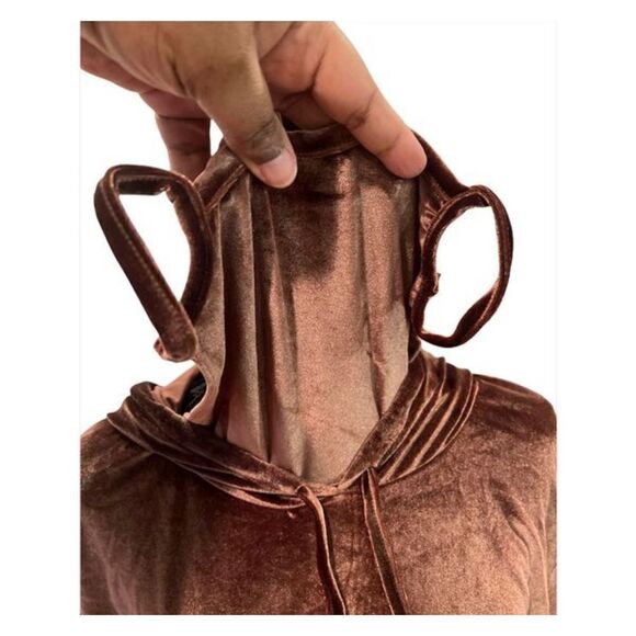 Velour Hoodie Dress with Attached Face Mask by Fashionkilla - Picture 8 of 10